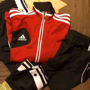 3 Pc Adidas Boys Jacket:pant:short 10Yr or Small